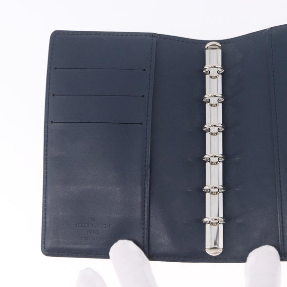 LOUIS VUITTON Monogram mat Agenda PM Day Planner Cover Blue R20935 Auth 180969A