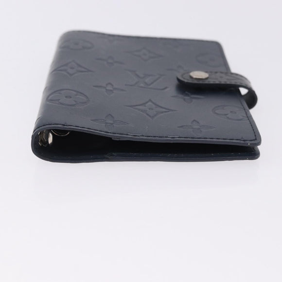 LOUIS VUITTON Monogram mat Agenda PM Day Planner Cover Blue R20935 Auth 180969A