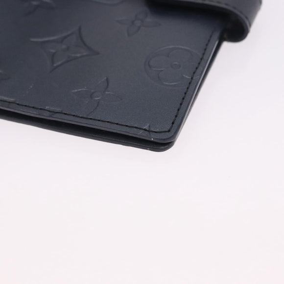 LOUIS VUITTON Monogram mat Agenda PM Day Planner Cover Blue R20935 Auth 180969A