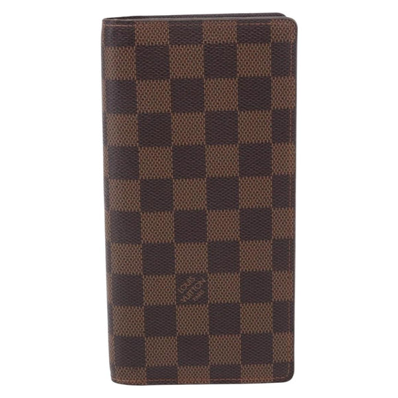 LOUIS VUITTON Damier Ebene Brazza Portefeuille Bifold Wallet N60017 Auth 180970A