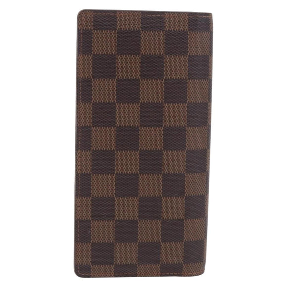 LOUIS VUITTON Damier Ebene Brazza Portefeuille Bifold Wallet N60017 Auth 180970A