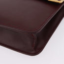 CARTIER Must Line Clutch Bag Leather Bordeaux Gold Auth 180972A-14
