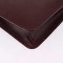 CARTIER Must Line Clutch Bag Leather Bordeaux Gold Auth 180972A-15
