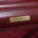 CARTIER Must Line Clutch Bag Leather Bordeaux Gold Auth 180972A-10