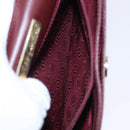 CARTIER Must Line Clutch Bag Leather Bordeaux Gold Auth 180972A-12