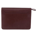 CARTIER Must Line Clutch Bag Leather Bordeaux Gold Auth 180972A-2