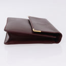 CARTIER Must Line Clutch Bag Leather Bordeaux Gold Auth 180972A-3