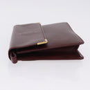 CARTIER Must Line Clutch Bag Leather Bordeaux Gold Auth 180972A-4