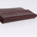 CARTIER Must Line Clutch Bag Leather Bordeaux Gold Auth 180972A-5