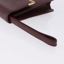 CARTIER Must Line Clutch Bag Leather Bordeaux Gold Auth 180972A-6
