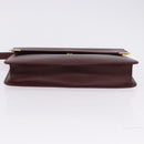 CARTIER Must Line Clutch Bag Leather Bordeaux Gold Auth 180972A-7