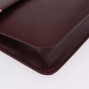 CARTIER Must Line Clutch Bag Leather Bordeaux Gold Auth 180972A-8