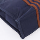 HERMES Fourre Tout PM Hand Bag Canvas Navy Silver Auth 180974-11