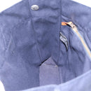 HERMES Fourre Tout PM Hand Bag Canvas Navy Silver Auth 180974-15