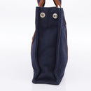 HERMES Fourre Tout PM Hand Bag Canvas Navy Silver Auth 180974-5