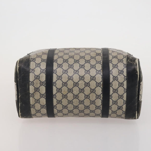 GUCCI GG Supreme GG Canvas Shoulder Bag PVC 4 Set Beige Navy Auth 180975