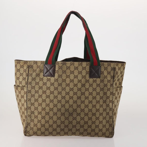 GUCCI GG Canvas Web Sherry Line Shoulder Bag 3 Set Beige Navy Auth 180976