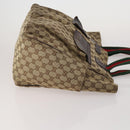 GUCCI GG Canvas Web Sherry Line Shoulder Bag 3 Set Beige Navy Auth 180976-4