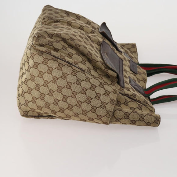 GUCCI GG Canvas Web Sherry Line Shoulder Bag 3 Set Beige Navy Auth 180976