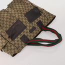 GUCCI GG Canvas Web Sherry Line Shoulder Bag 3 Set Beige Navy Auth 180976-5