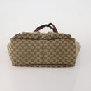 GUCCI GG Canvas Web Sherry Line Shoulder Bag 3 Set Beige Navy Auth 180976-7