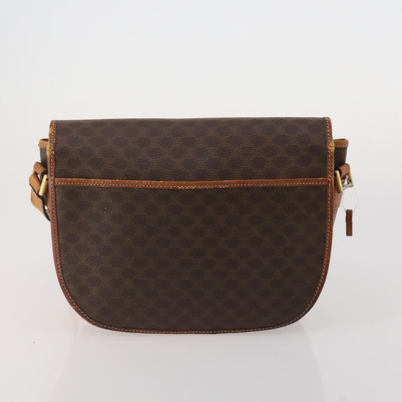 CELINE Macadam Canvas C Sulky Bag PVC Leather 5 Set Brown Beige Auth 180979