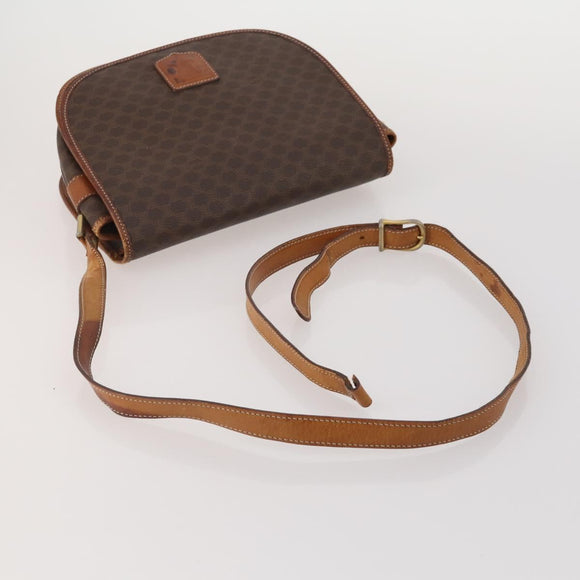 CELINE Macadam Canvas C Sulky Bag PVC Leather 5 Set Brown Beige Auth 180979