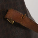 CELINE Macadam Canvas C Sulky Bag PVC Leather 5 Set Brown Beige Auth 180979-5