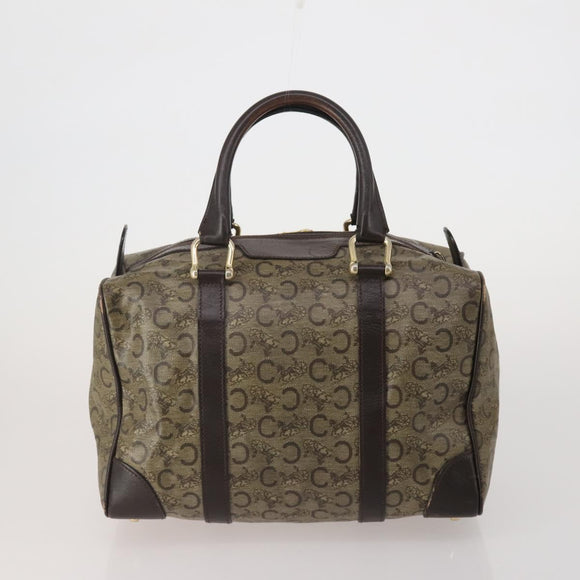 CELINE Macadam Canvas C Sulky Bag PVC Leather 5 Set Brown Beige Auth 180979