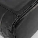 CHANEL Bicolore Vanity Handtas Lamshuid Zwart Goud CC Auth 181100-8