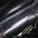 CHANEL Bicolore Vanity Handtas Lamshuid Zwart Goud CC Auth 181100-19
