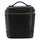 CHANEL Bicolore Vanity Handtas Lamshuid Zwart Goud CC Auth 181100-13