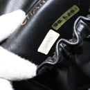 CHANEL Bicolore Vanity Handtas Lamshuid Zwart Goud CC Auth 181100-12