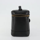 CHANEL Bicolore Vanity Handtas Lamshuid Zwart Goud CC Auth 181100-3