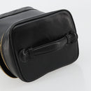 CHANEL Bicolore Vanity Handtas Lamshuid Zwart Goud CC Auth 181100-7