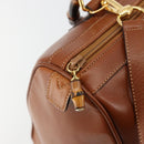 GUCCI Bamboo Hand Bag Leather 2way Brown Gold 000 122 0293 Auth 181101-16