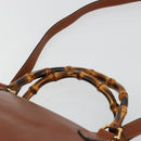 GUCCI Bamboo Hand Bag Leather 2way Brown Gold 000 122 0293 Auth 181101-8