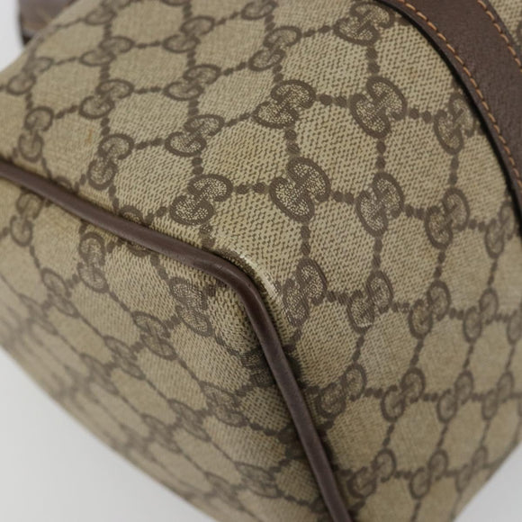 GUCCI GG Supreme Web Sherry Line Boston Bag PVC Beige Gold 39 02 007 Auth 181103