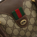 GUCCI GG Supreme Web Sherry Line Boston Bag PVC Beige Gold 39 02 007 Auth 181103-17