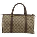 GUCCI GG Supreme Web Sherry Line Boston Bag PVC Beige Gold 39 02 007 Auth 181103-2