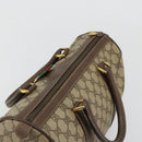 GUCCI GG Supreme Web Sherry Line Boston Bag PVC Beige Gold 39 02 007 Auth 181103-6