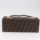 FENDI Zucca Canvas Hand Bag 2way Black Brown Auth 181104-11