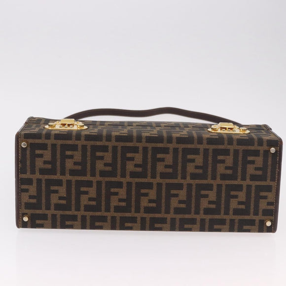 FENDI Zucca Canvas Hand Bag 2way Black Brown Auth 181104