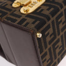 FENDI Zucca Canvas Hand Bag 2way Black Brown Auth 181104-12