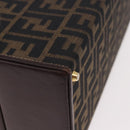FENDI Zucca Canvas Hand Bag 2way Black Brown Auth 181104-14