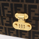 FENDI Zucca Canvas Hand Bag 2way Black Brown Auth 181104-18
