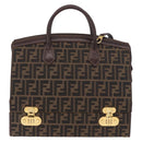 FENDI Zucca Canvas Hand Bag 2way Black Brown Auth 181104-2