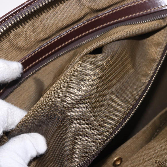 FENDI Zucca Canvas Hand Bag 2way Black Brown Auth 181104