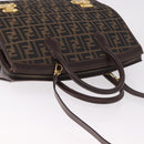FENDI Zucca Canvas Hand Bag 2way Black Brown Auth 181104-6