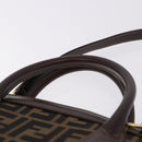 FENDI Zucca Canvas Hand Bag 2way Black Brown Auth 181104-8